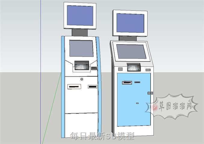 取票机触屏终端机SU模型