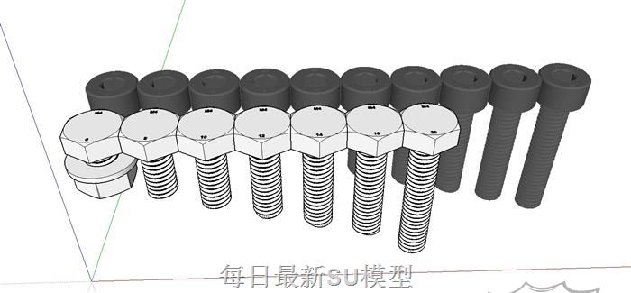 m4螺丝螺母SU模型