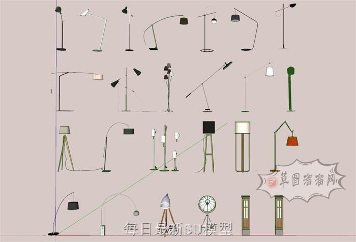 落地灯灯具SU模型