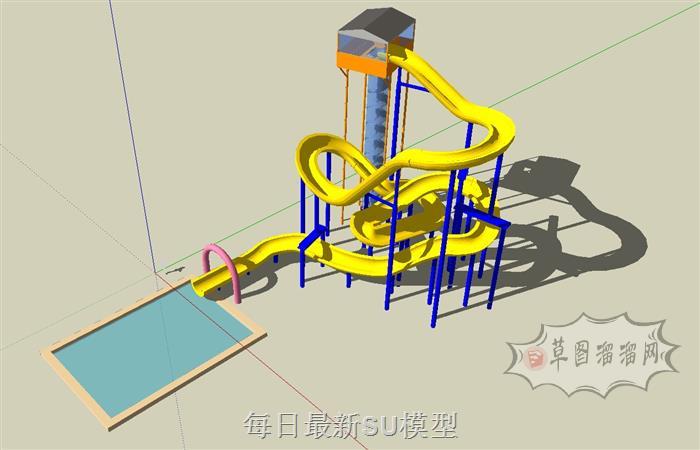 滑滑梯水上游乐SU模型