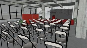 会场演讲台SU模型