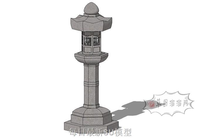 庭院石灯SU模型