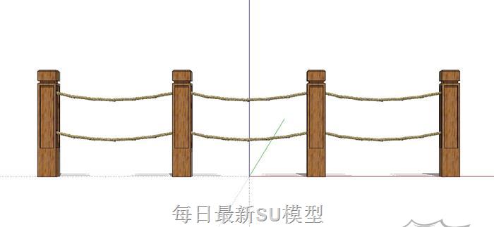 麻绳护栏栏杆SU模型