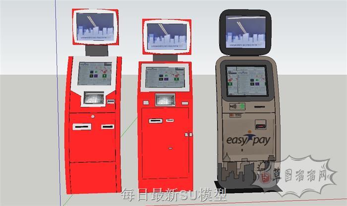 易支付终端机售票机SU模型