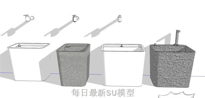 拖把池水池卫浴SU模型