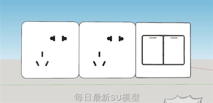 插座按钮开关SU模型