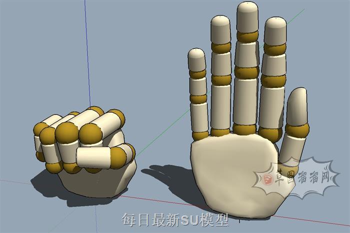 拳头手掌手SU模型