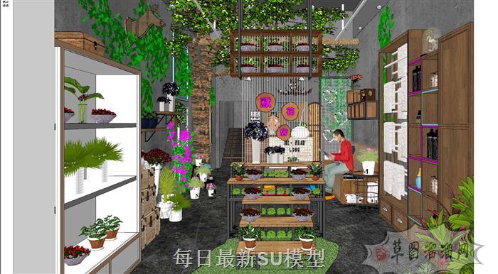 花店商店门面SU模型