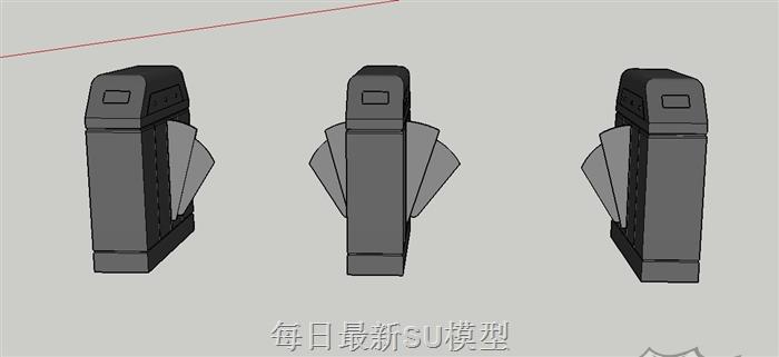 门禁道闸机刷卡SU模型