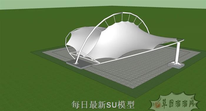 张拉膜结构景观SU模型