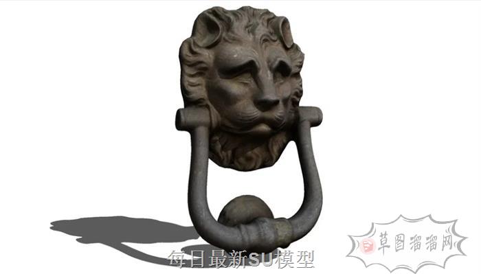 狮子头门扣门环SU模型
