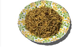 炒粉炒面食物SU模型