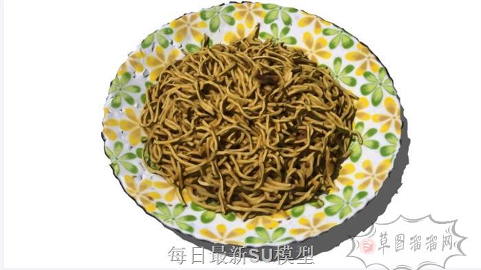 炒粉炒面食物SU模型