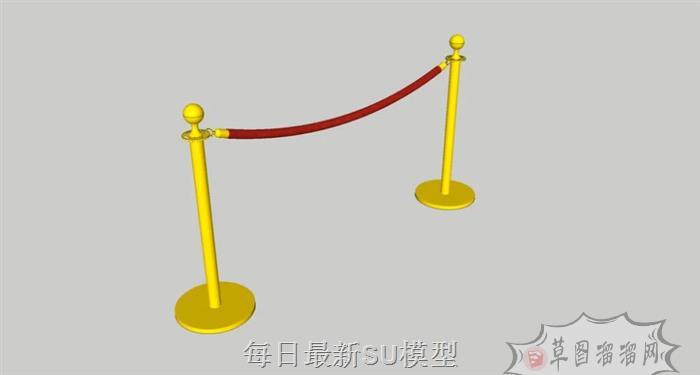 不锈钢挂绳隔离带SU模型