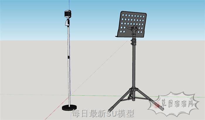 话筒讲台演讲SU模型