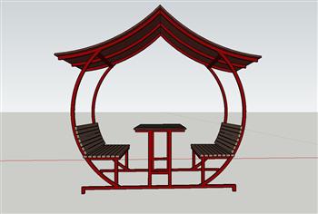 户外两人座休闲SU模型