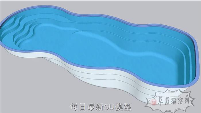 水池泳池游泳池SU模型