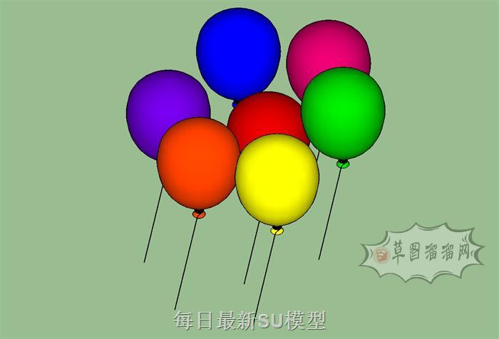 装饰儿童气球SU模型