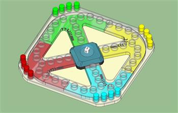 飞行棋棋盘棋SU模型