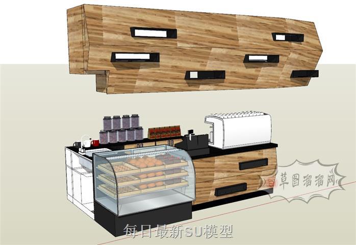 工作台餐饮店SU模型