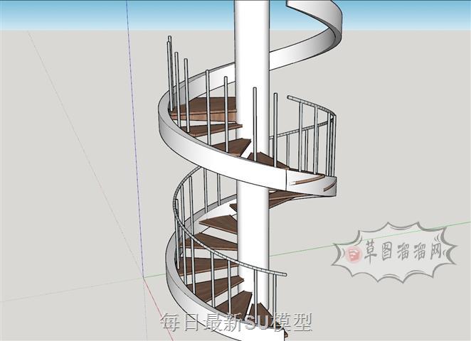 螺旋梯旋转梯楼梯SU模型