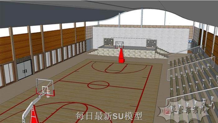 篮球场运动场体育SU模型