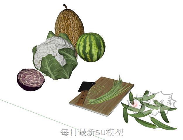 蔬菜西瓜辣椒SU模型
