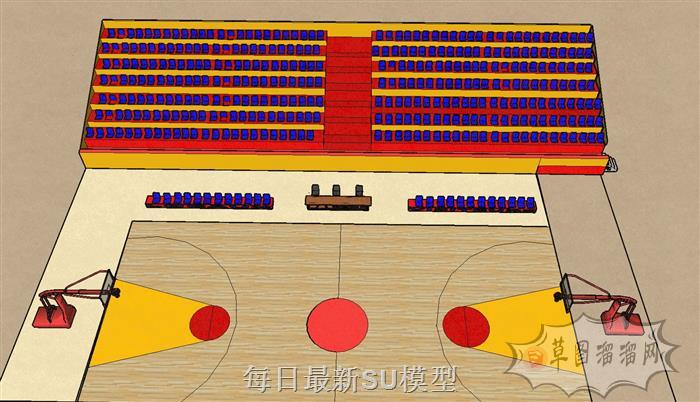 篮球场运动场体育SU模型
