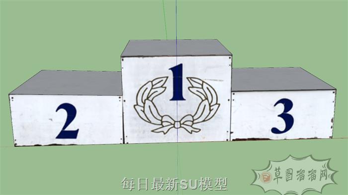 卡丁车比赛领奖台SU模型