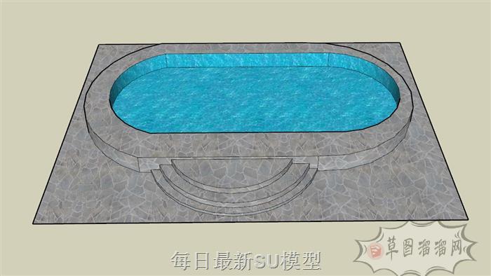 水池泳池SU模型