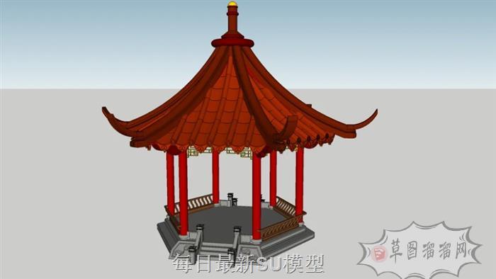 中式亭子凉亭SU模型