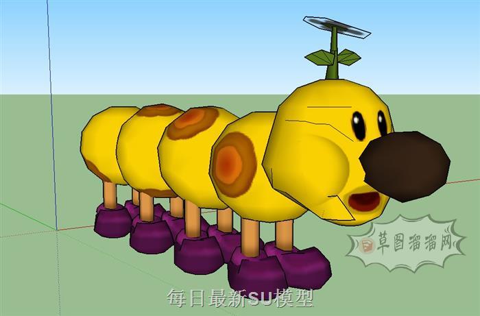 卡通儿童毛毛虫SU模型