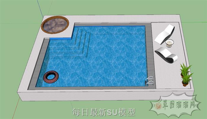 游泳池SU模型