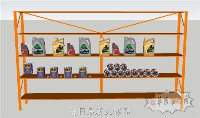 汽车配件机油置物架SU模型