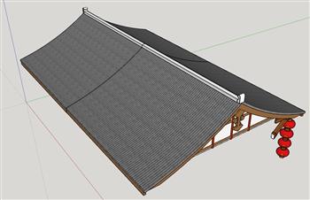 瓦片屋顶SU模型