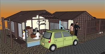日式榻榻米茶室SU模型