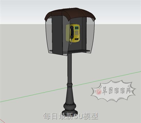 电话亭商业街SU模型