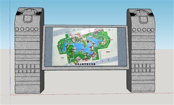 平面引导图指路牌SU模型