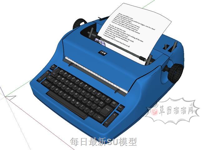 IBM打字机办公SU模型