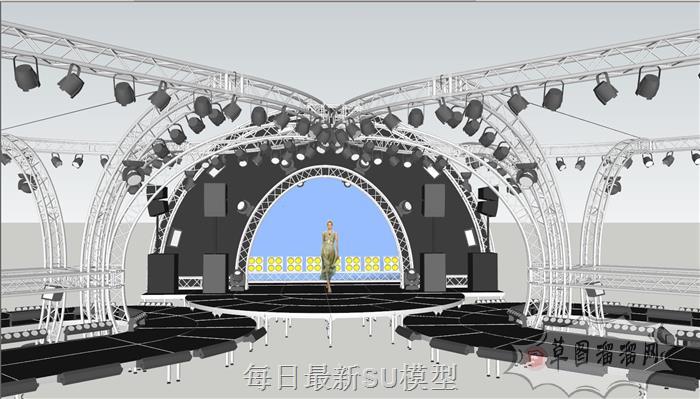 走秀舞台桁架SU模型