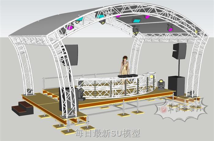 舞台桁架音响设备SU模型