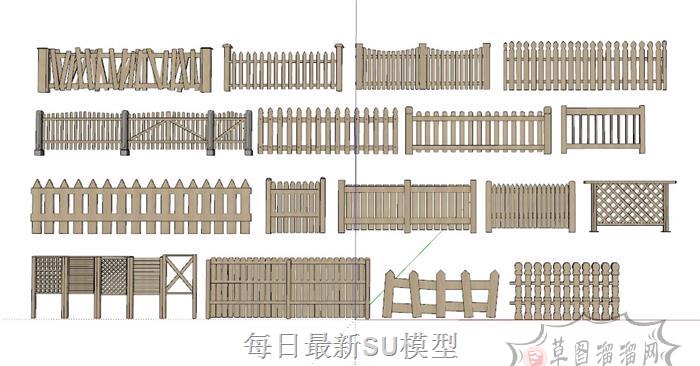 篱笆围栏栅栏SU模型