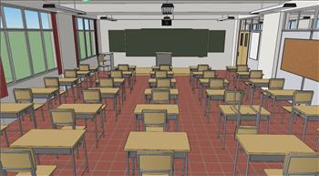 学校教室课堂SU模型