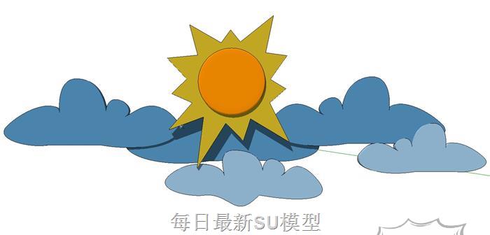 儿童太阳云朵SU模型