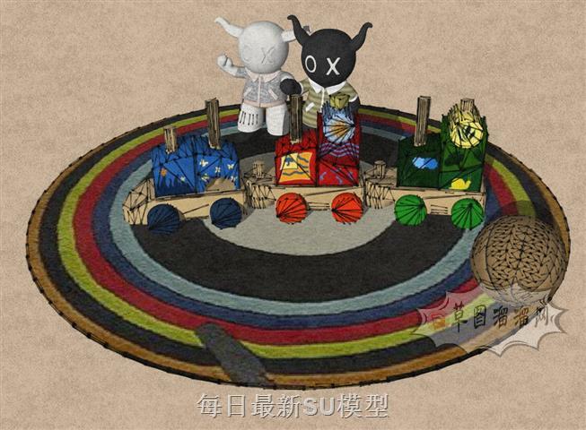 儿童玩具积木SU模型