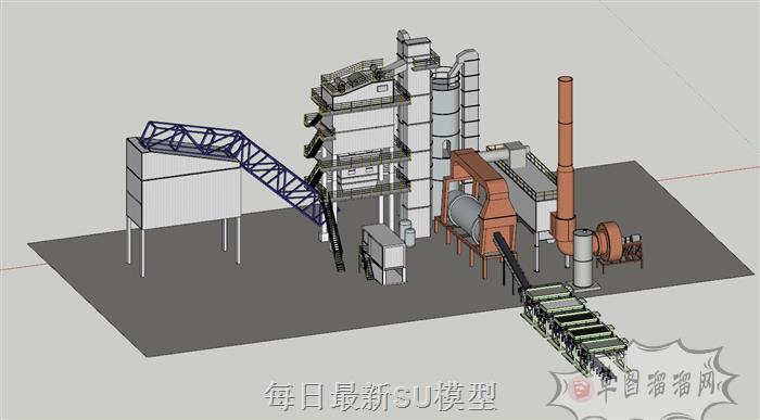 工业搅拌站搅拌SU模型