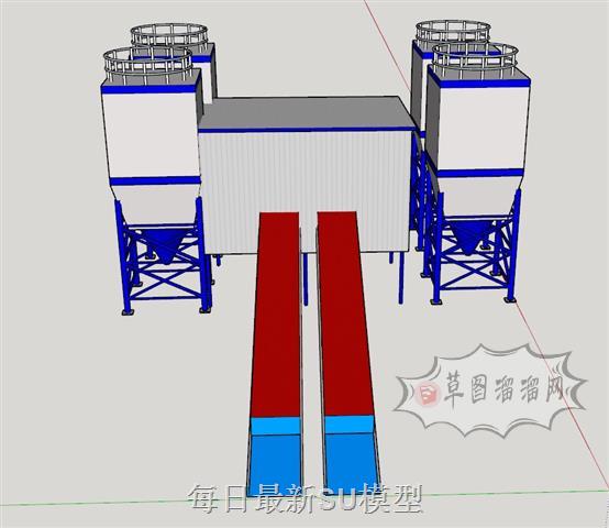 搅拌站搅拌工地SU模型