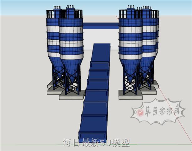 搅拌站搅拌工地SU模型