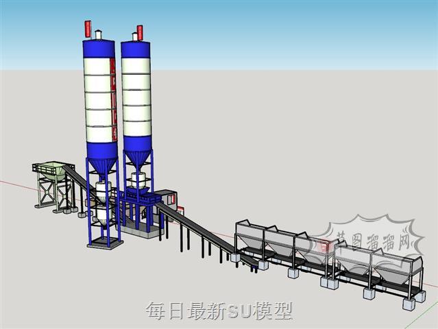 搅拌站搅拌工地SU模型
