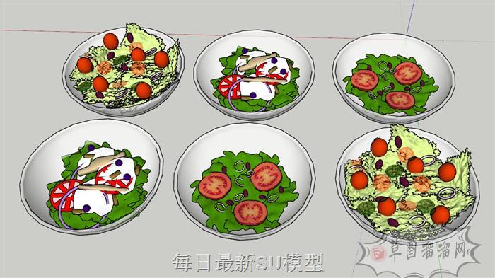 水果沙拉食物SU模型